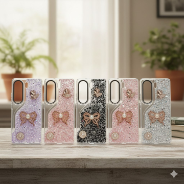 Tecno Camon 40 Pro Glitter Butterfly Stone Mobile Cover
