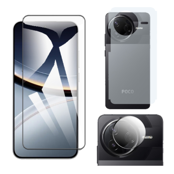 3-in-1 360 Matte Bundle for Poco F7 Pro: 9D + Camera