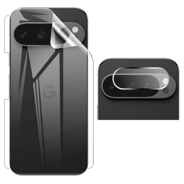 Google Pixel 9 Pro XL Clear Back Kit: Jelly Film + Camera Lens Protector