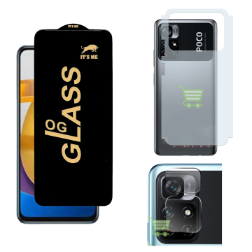 Poco M4 Pro 3-in-1 Kit: OG Glass + Carbon Back Camera Protector