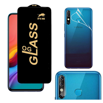 Infinix Hot 8 Clear Pack: OG Glass + Back Jelly Camera Guard