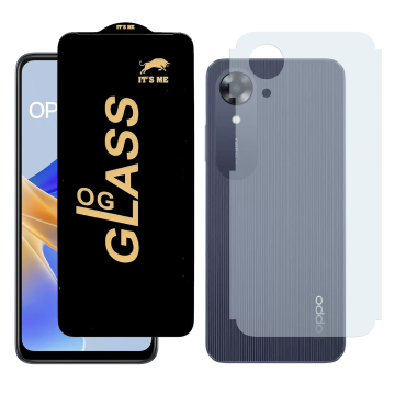 Oppo A17k Combo: OG Glass Screen Protector + Carbon Back Skin