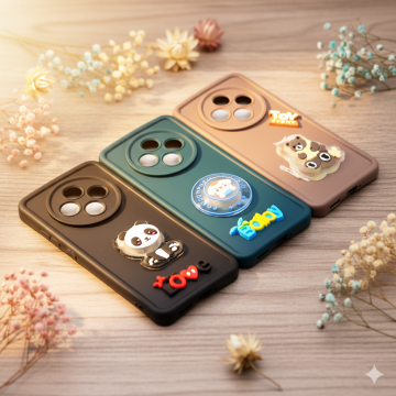 Oppo Reno 12F Cute Kitty Blinking Lights Soft Colorful Mobile Cover