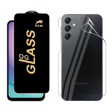 Samsung A24 Protection Pack: OG Glass + Clear Back Jelly Film