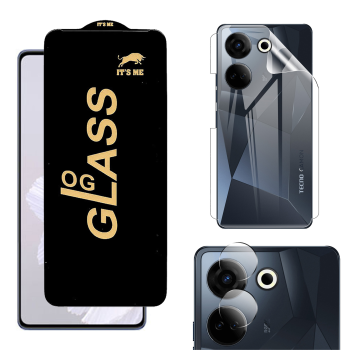 Tecno Camon 20 360¬∞ Clear Kit: OG Glass + Back Jelly Camera Guard