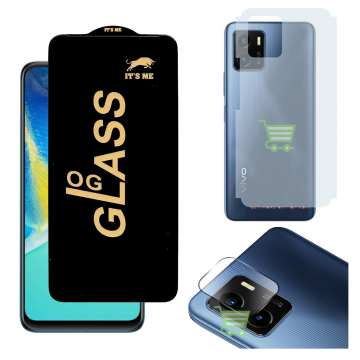 Vivo Y15s 3-in-1 Kit: OG Glass + Carbon Back Camera Protector