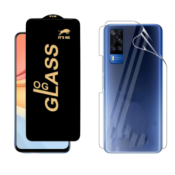 Vivo Y53s Protection Pack: OG Glass + Clear Back Jelly Film