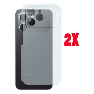 Tecno Spark 40 Back Protector Carbon Fiber Matte Soft Skin Sheet For - 2Pcs