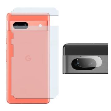 Google Pixel 7A Rear Combo: Carbon Fiber Skin + Camera Lens Protector