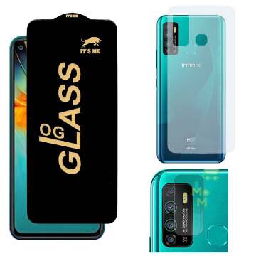 Infinix Hot 9 3-in-1 Kit: OG Glass + Carbon Back Camera Lens