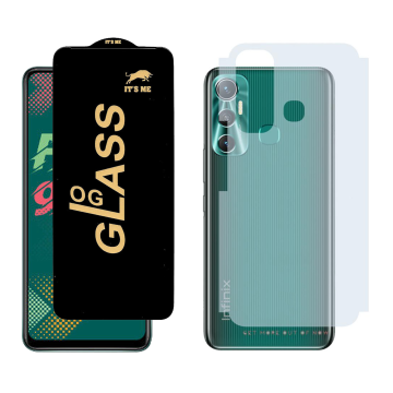 Infinix Hot 11 Combo: OG Glass Screen Protector + Carbon Back Skin