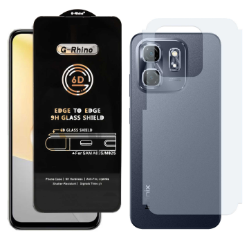 Infinix Hot 50i Combo: OG Glass Screen Protector + Carbon Back Skin