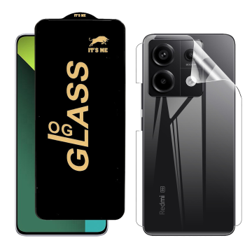Redmi Note 13 Protection Pack: OG Glass + Clear Back Jelly Film