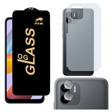 Redmi A2 Plus 3-in-1 Kit: OG Glass + Carbon Back Camera Protector