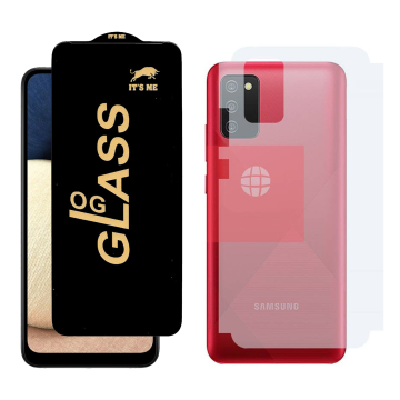 Samsung A02s Combo: OG Glass Screen Protector + Carbon Back Skin