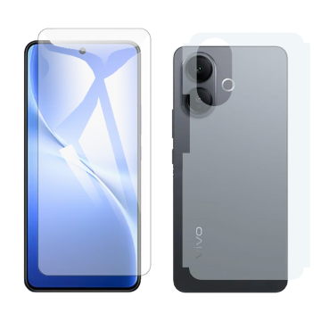 Vivo V60 Lite Combo: Polish Glass Screen Protector + Carbon Back Skin