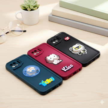 Oppo F17 Cute Kitty Blinking Lights Soft Colorful Mobile Cover