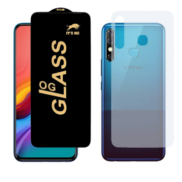 Infinix Hot 8 Combo: OG Glass Screen Protector + Carbon Back Skin