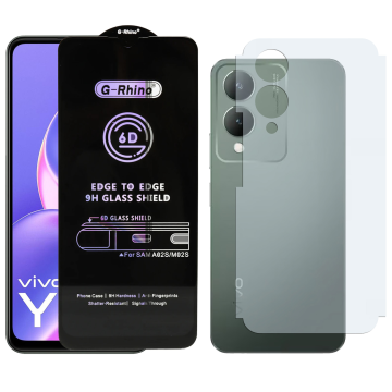 Vivo Y17s Combo: OG Glass Screen Protector + Carbon Back Skin
