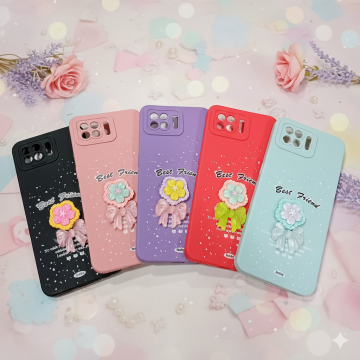 Oppo F19 Pro Glittering Floral Pattern Mobile Cover