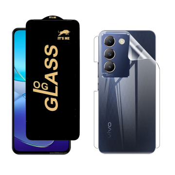 Vivo Y100 4G Protection Pack: OG Glass + Clear Back Jelly Film