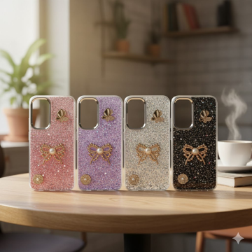 Infinix Hot 60 Pro Glitter Butterfly Stone Mobile Cover