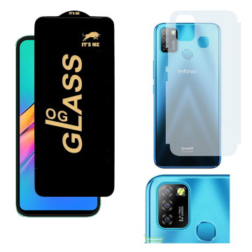Infinix Smart 5 Ultimate Kit: OG Glass + Carbon Back Camera Guard