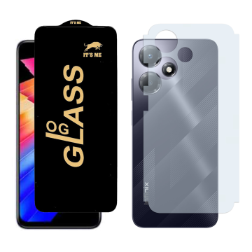 Infinix Hot 30 Play Combo: OG Glass Screen Protector + Carbon Back Skin