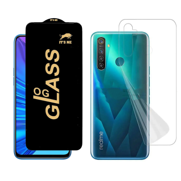 Realme 5 Protection Pack: OG Glass + Clear Back Jelly Film