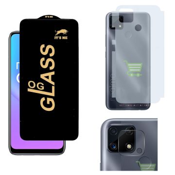 Realme C25 3-in-1 Kit: OG Glass + Carbon Back Camera Protector