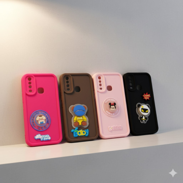 Vivo Y15 Cute Kitty Blinking Lights Soft Clear Case