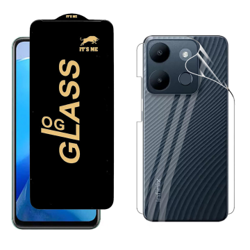 Infinix Smart 7 Protection Pack: OG Glass + Clear Back Jelly Film
