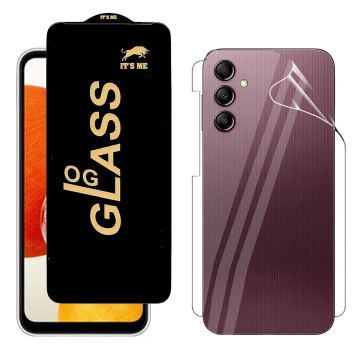 Samsung A14 Protection Pack: OG Glass + Clear Back Jelly Film