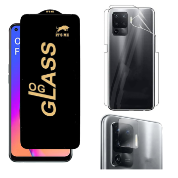 Oppo F19 Pro 360¬∞ Clear Kit: OG Glass + Back Jelly Camera Guard