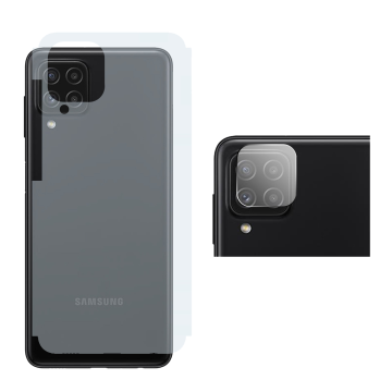 Samsung A22 4G Rear Combo: Carbon Fiber Skin + Camera Lens Protector