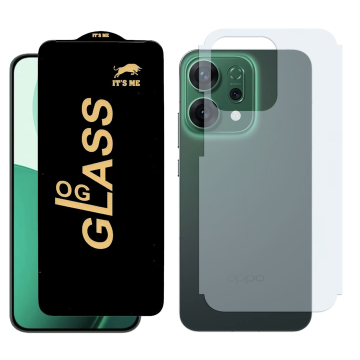 Oppo Reno 14 OG Glass Protector HD Plus Premium Quality + Back Carbon Fiber Matte Soft Skin Sheet