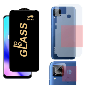 Realme C15 3-in-1 Kit: OG Glass + Carbon Back Camera Protector