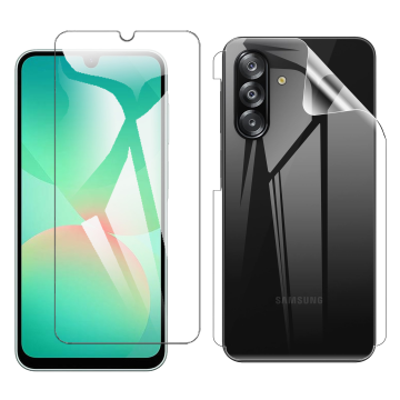 Samsung A26 Glass Protector Polish Screen Tempered + Back Clear Jelly Soft Film Protection Hydrogel For Galaxy