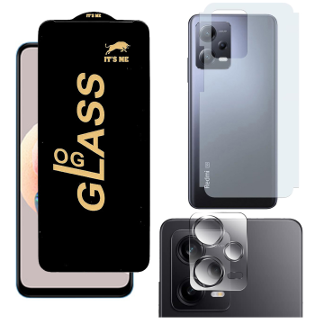 Redmi Note 12 3-in-1 Kit: OG Glass + Carbon Back Camera Protector