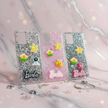 Oppo F19 Barbie Fancy Glitter Girls Back Cover Multi Colour Case Stylish Protection