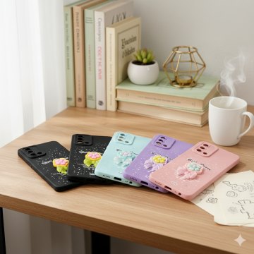 Samsung Galaxy A10s Glittering Floral Pattern Mobile Cover