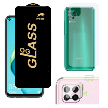 Huawei Nova 7i 3-in-1 Kit: OG Glass + Carbon Back Camera Protector