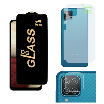Samsung A12 3-in-1 Kit: OG Glass + Carbon Back Camera Protector