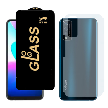 Vivo Y11s Combo: OG Glass Screen Protector + Carbon Back Skin