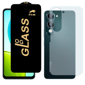 Vivo Y04 Combo: OG Glass Screen Protector + Carbon Back Skin