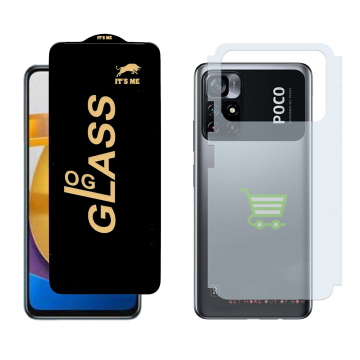 Poco M4 Pro Combo: OG Glass Screen Protector + Carbon Back Skin