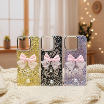 Realme Note 50 Radiant Ribbon Glitter Bow Mobile Cover