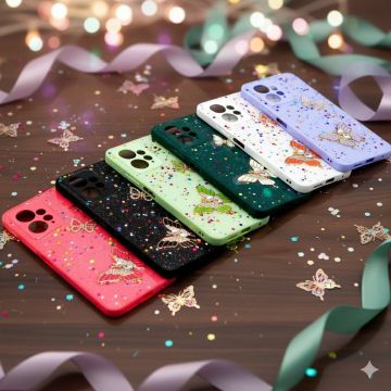 Xiaomi Redmi Note 12 4G Glitter Butterfly Style Mobile Cover