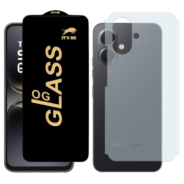 Tecno Spark Go 2 Combo: OG Glass Screen Protector + Carbon Back Skin