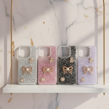 Infinix Smart 7 Glitter Butterfly Stone Mobile Cover